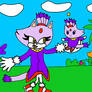 Blaze holding a Blaze chao