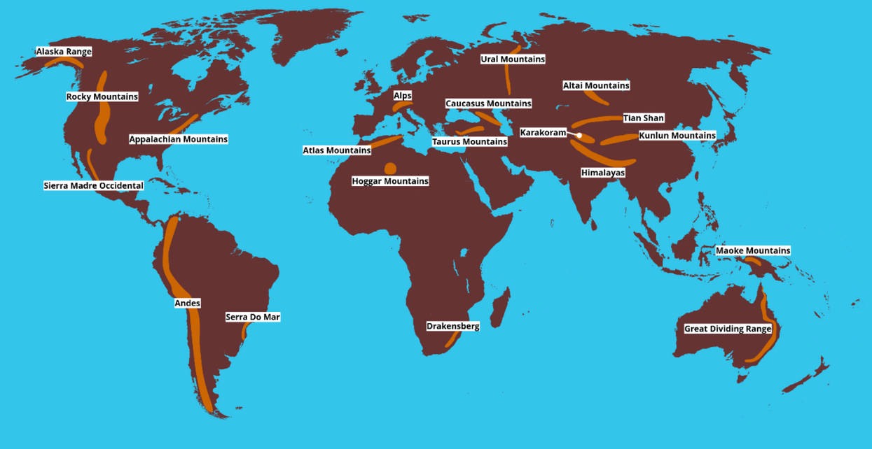 World Mountain Ranges Map.pdf Mountain Ranges Of The World Map Labeled Free And Customizable World