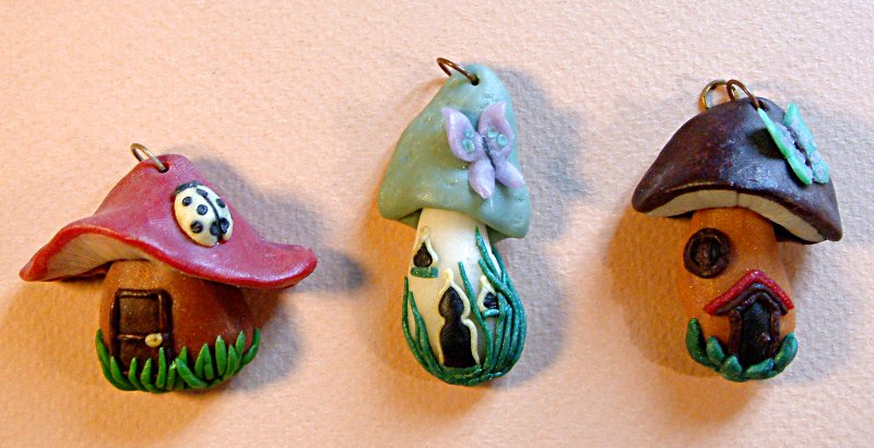 Polymer clay mushroom-houses