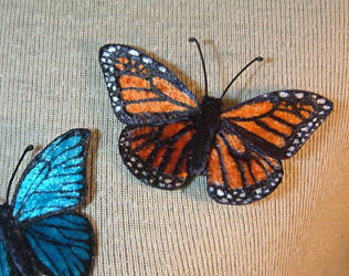 Velvet Monarch butterfly pin