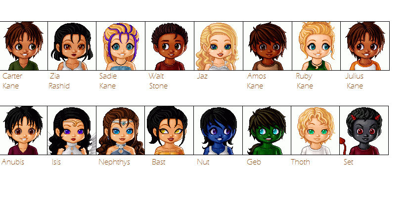 Kane Chronicles Characters by HerosofOlympus on DeviantArt Good in the bad bad in the good