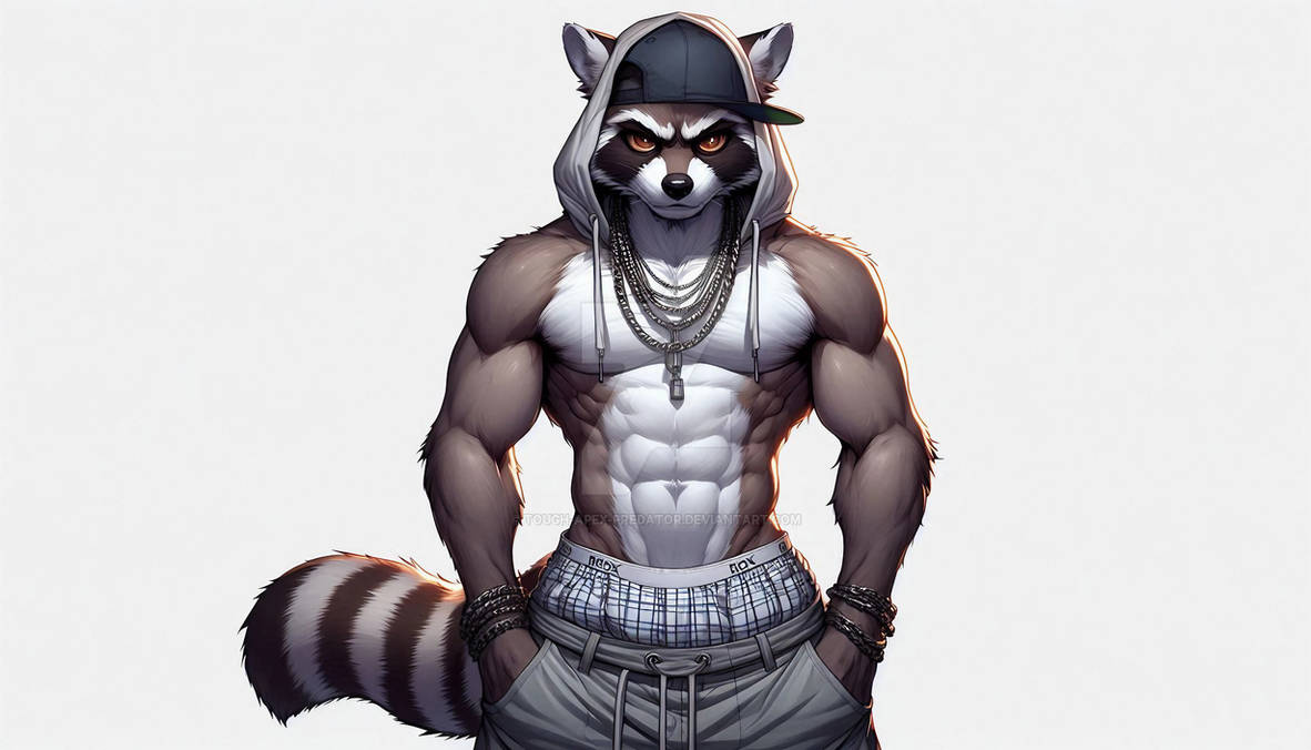 Ai Raper Raccoon Raccoon Wearing Hip Hop Attire 3 by Tough-Apex-Predator on DeviantArt