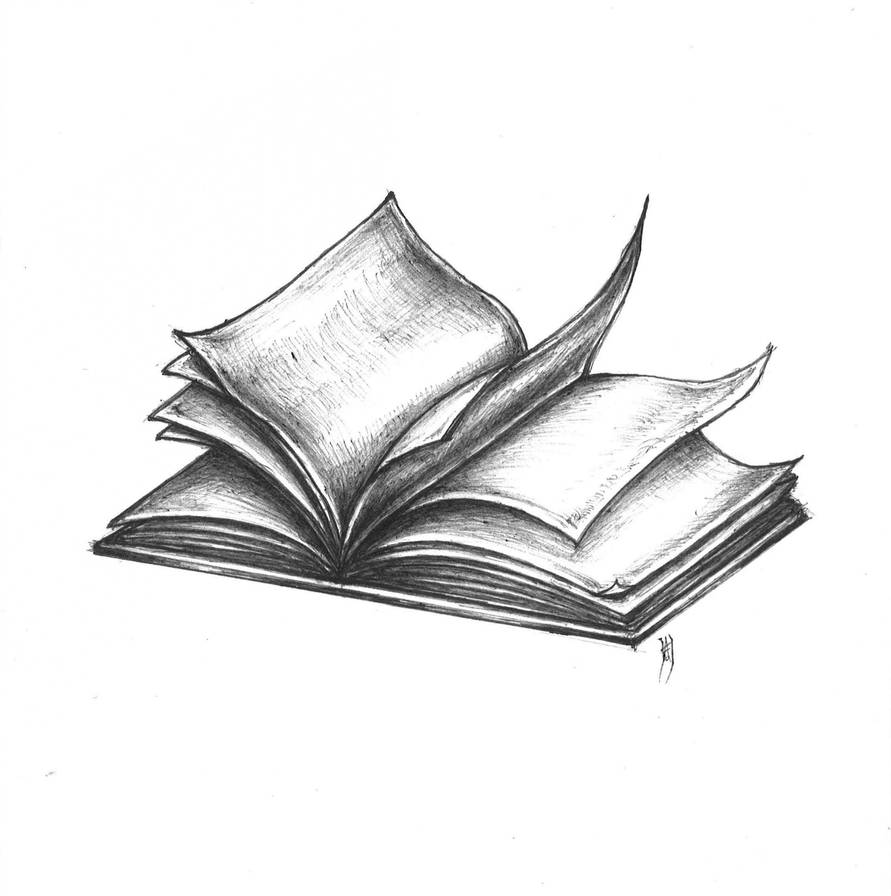 Open book drawing Ball point pen drawing by anjahart on DeviantArt
