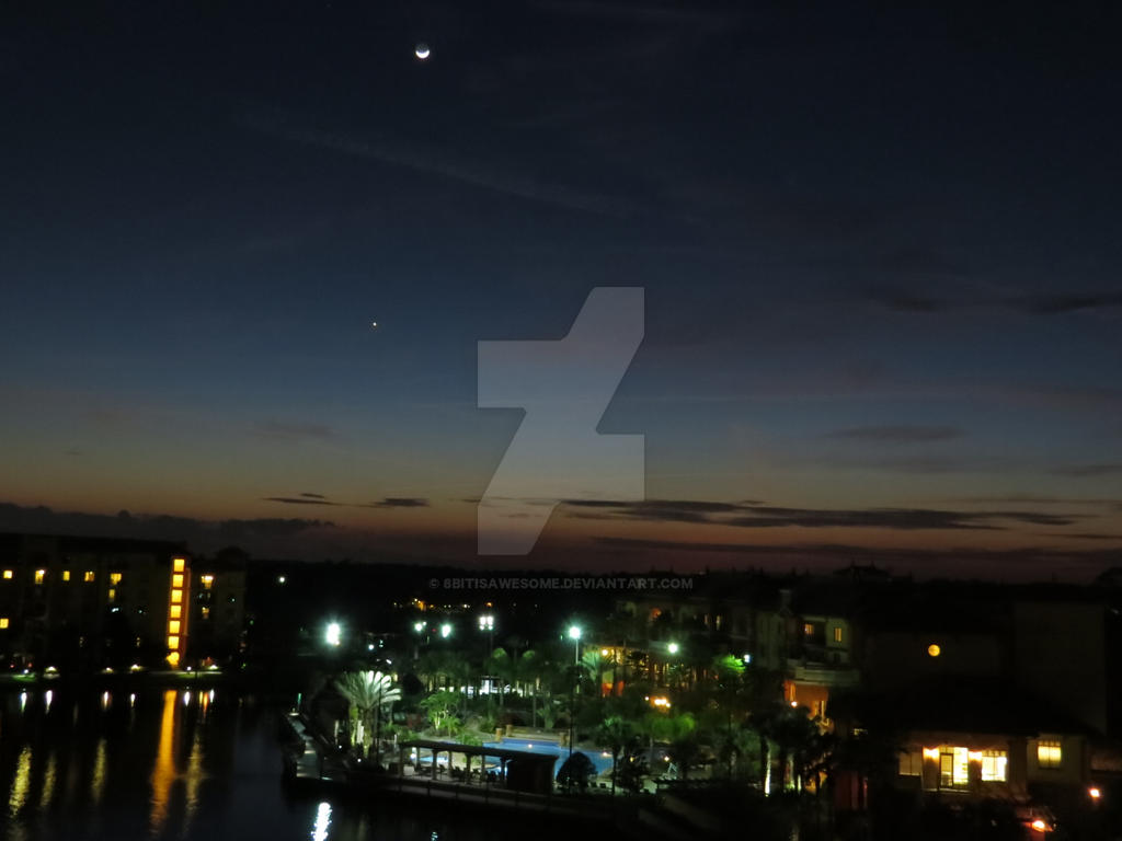 Moon and Venus Nighttime shot