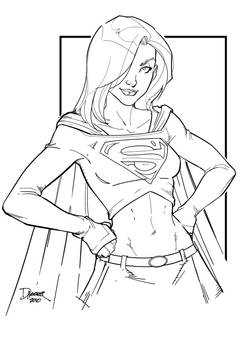 Supergirl Line Art