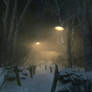 The Snowy Path To The Old Church ( Night)