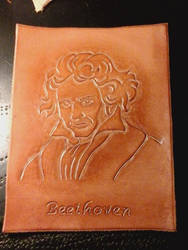 Beethoven Carved in Leather