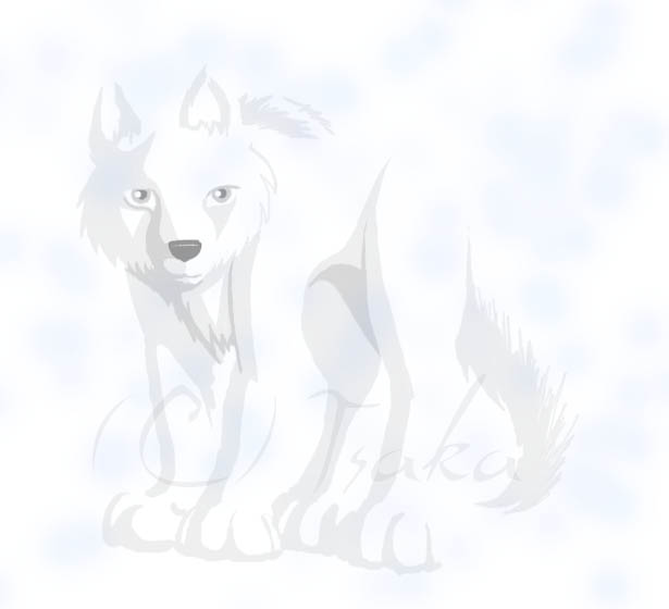 White Wolf in a Snowstorm