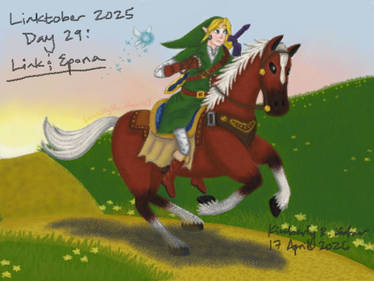 Linktober 2025 Day 29: Link and Epona