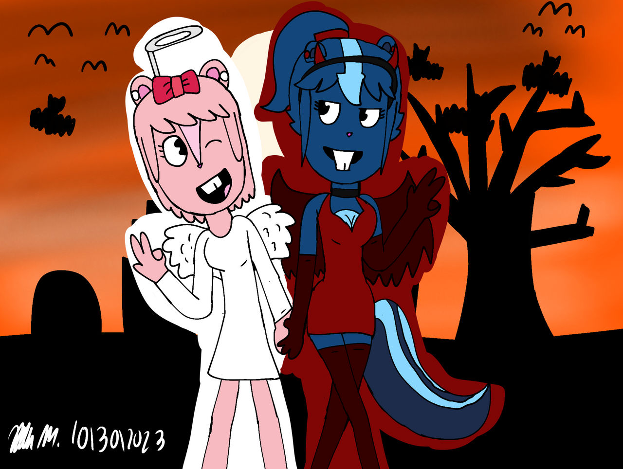 Giggles Angel and Petunia Devil(HTF)(2023) by WolffordSunko12 on DeviantArt
