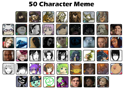 Neenee's 50 Characters meme