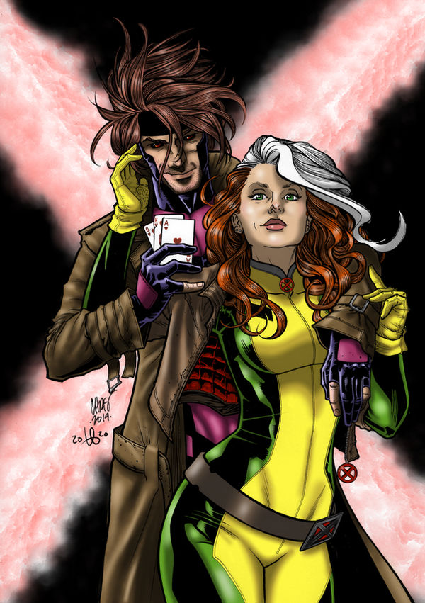 Gambit Rougue Gambit and Rogue by CajunCajoleArt on DeviantArt