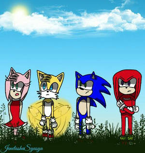 Amy Rose,Tails,Sonic and Knuckles 