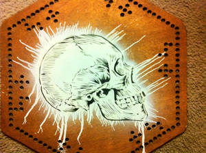 skull on marble board