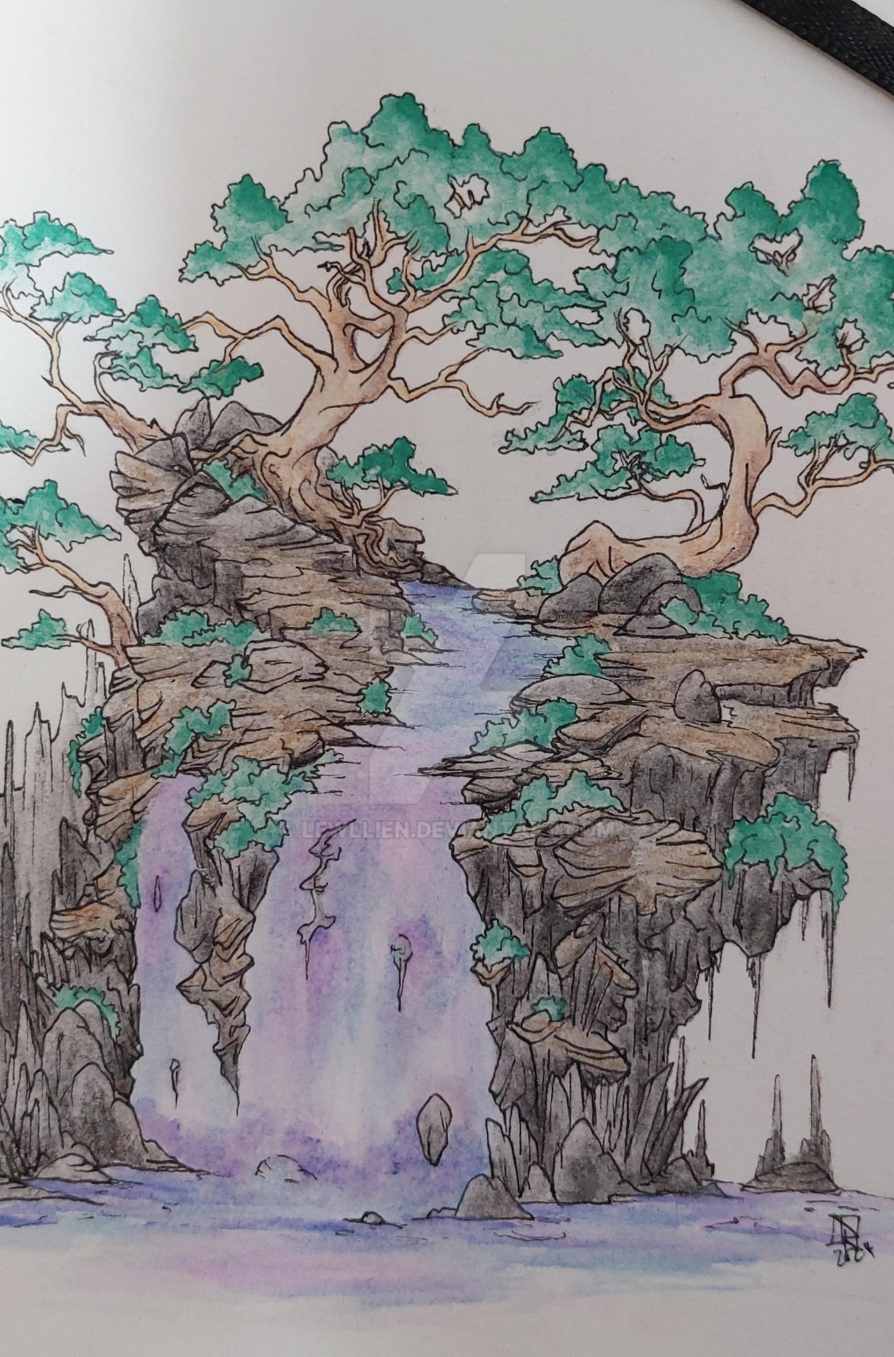 Waterfall and Stones