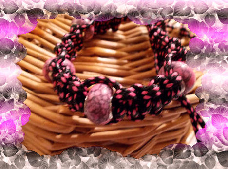 black and pink bracelet