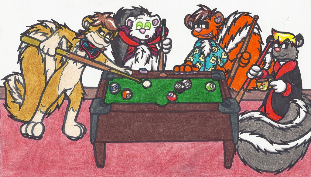 Skunk Pool Skunks Playing Pool by KieliIndustries on DeviantArt