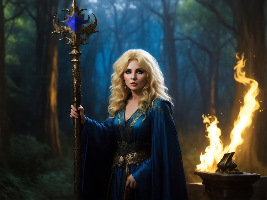 Golden Staff Sorceress of the Magic Woods