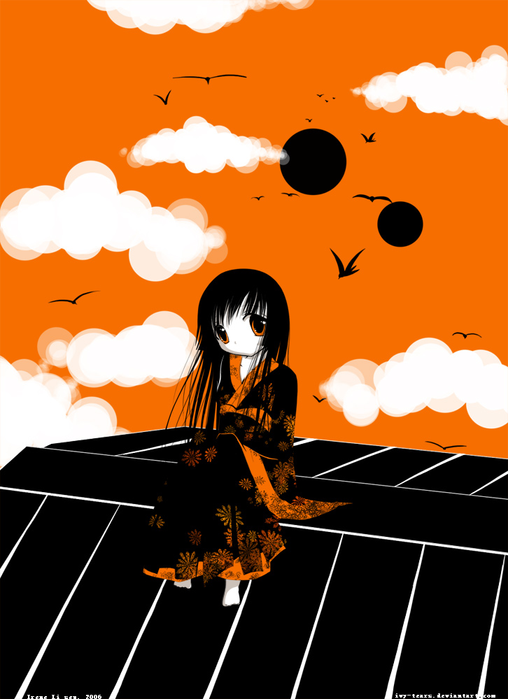 Enma Ai: black, white, orange by Ivy-Tears