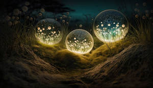 Glowing Orbs on a Meadow