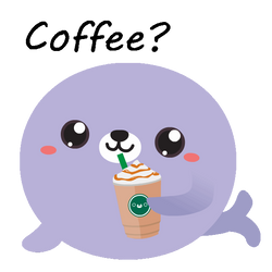 Silly Seal drinking coffee!