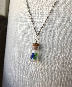 jar of sea glass necklace 