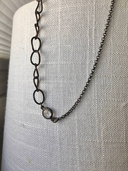 asymmetrical black necklace 