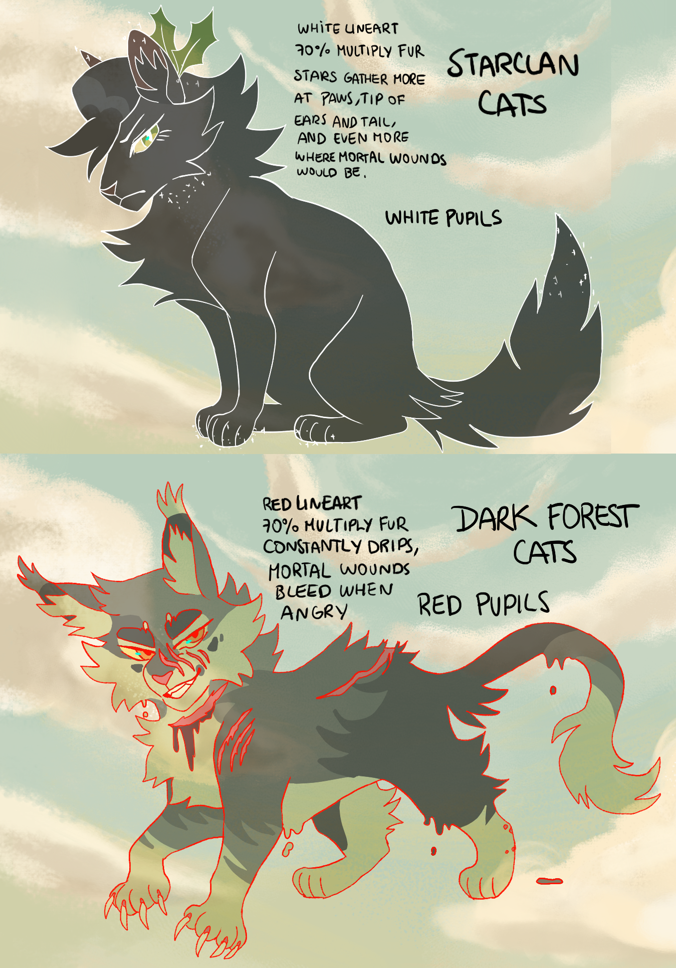 starclan and dark forest cats by gekkodesigns on DeviantArt