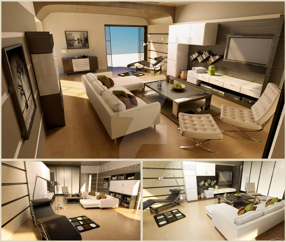 3D Living Room by Nikolaou