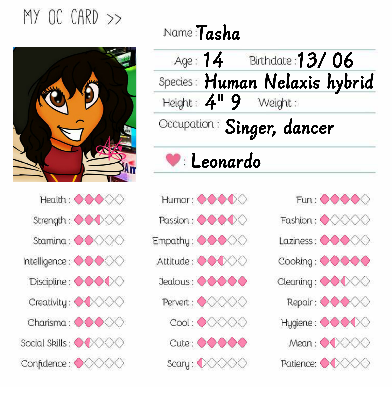 My oc card! by TashaLeolover on DeviantArt