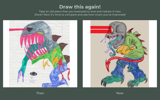 Dino Kid (digital) Then vs Now Redraw