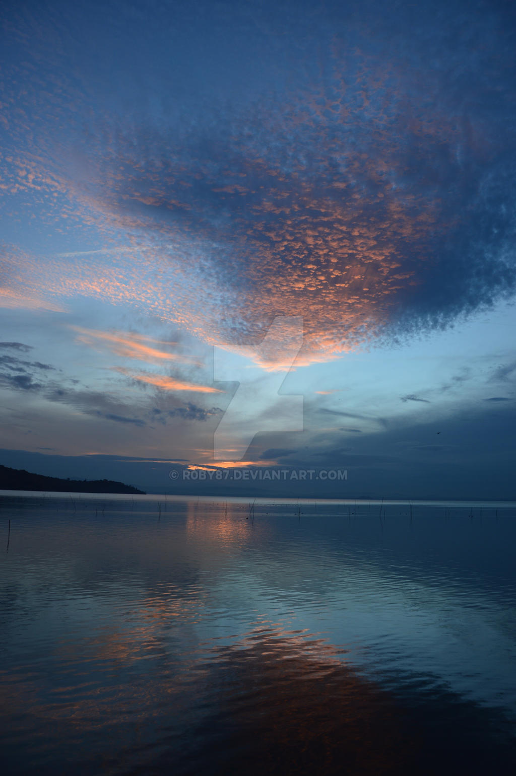 Sunset over the lake