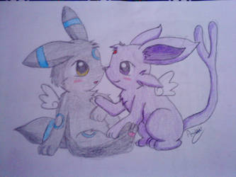 Espeon and Umbreon cutes