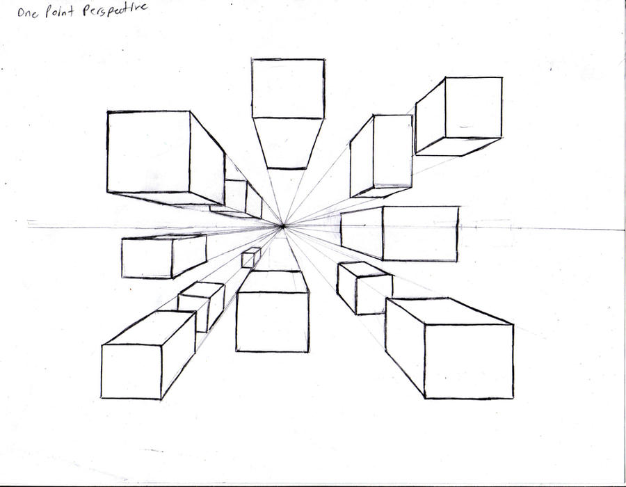 One Point Perspective - Cubes by Pockyshark on DeviantArt