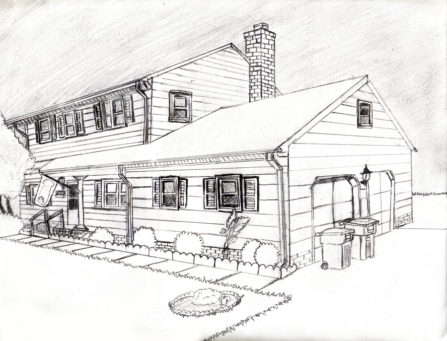 2 Point Perspective Drawing House
