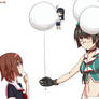 Tyoukai hands out a ushio balloon.