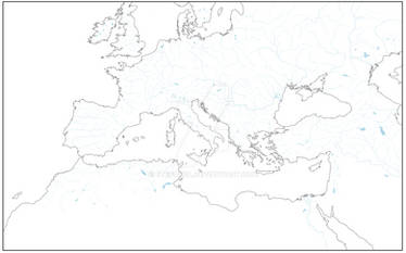 Blank map of Mediterranean region