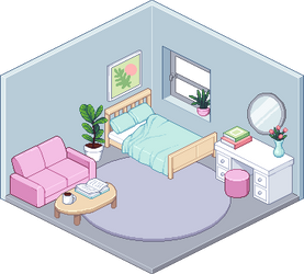 Isometric Pixel art Room