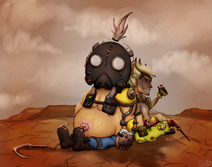 Roadhog and Junkrat and a wasteland - Overwatch