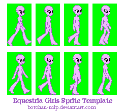 Equestria Girls Sprite Template - walking