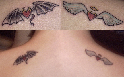 angel and devil tattoos Inked by lizerd555 on DeviantArt angel and devil tattoos Inked by lizerd555 on DeviantArt