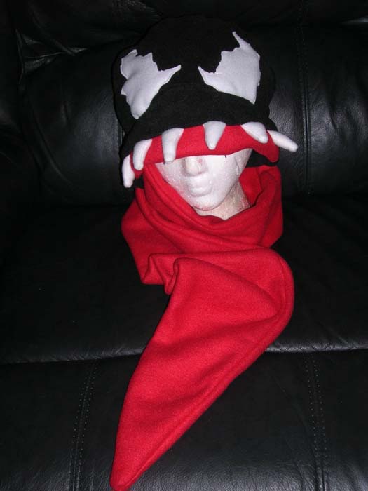 Venom Hat with Tongue Scarf