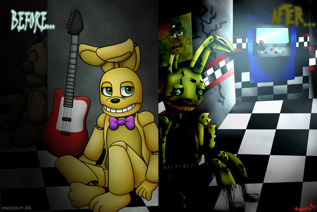 Springtrap Before He Rotted Springtrap: Before and After -COLLAB- by menta-RR-66 on DeviantArt