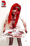 Crazy girl loves blood