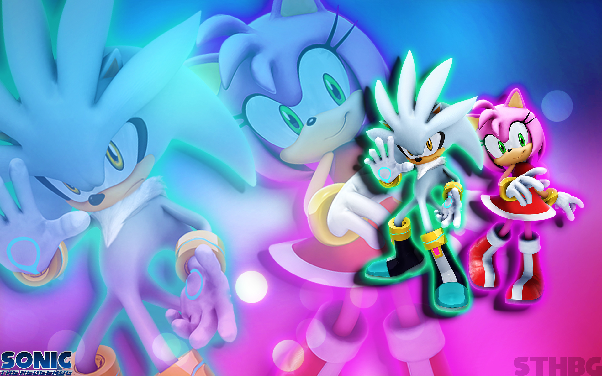 Silver And Amy The Hedgehog Wallpaper