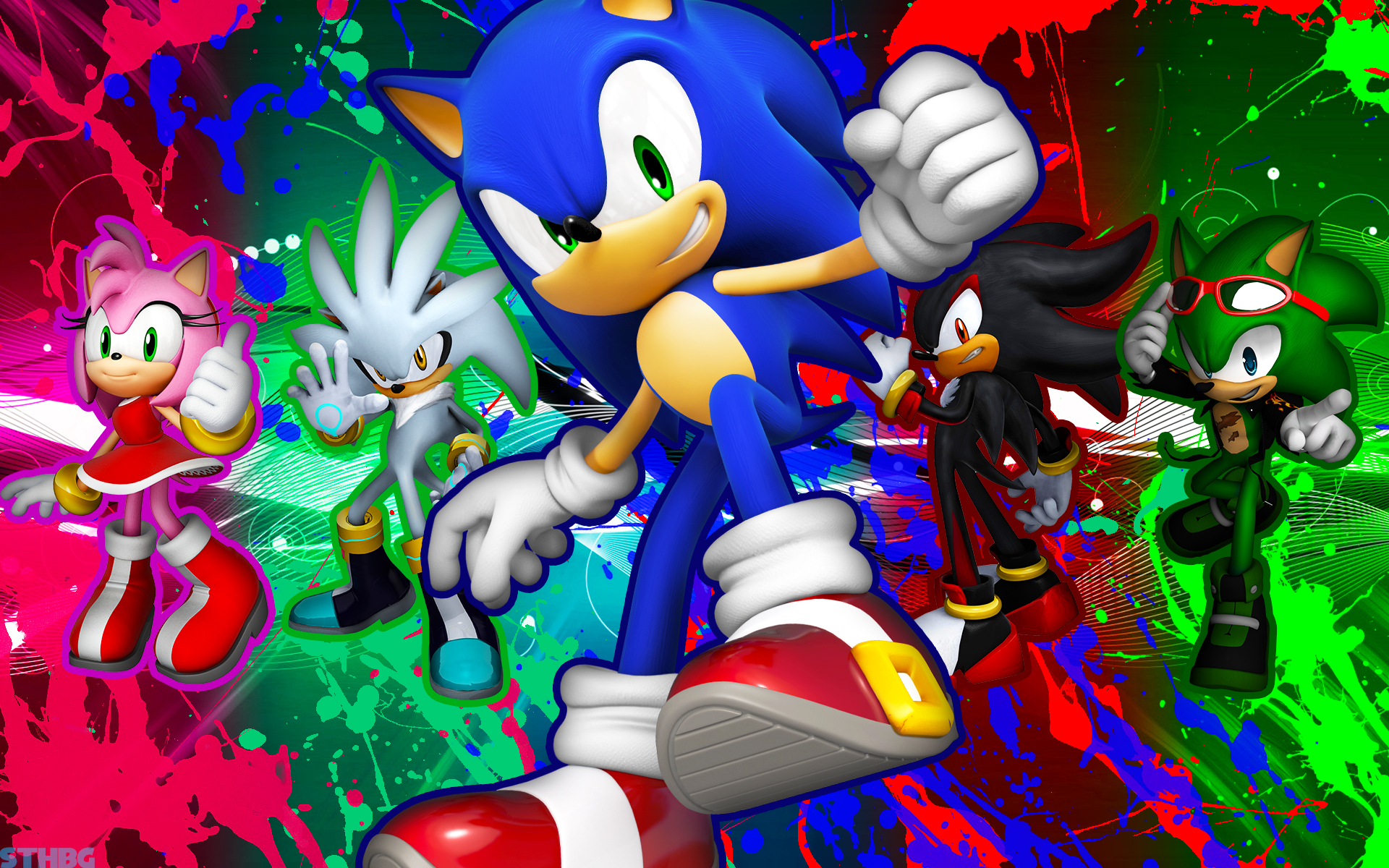 Sonic,Shadow,Silver,Scourge And Amy - Wallpaper