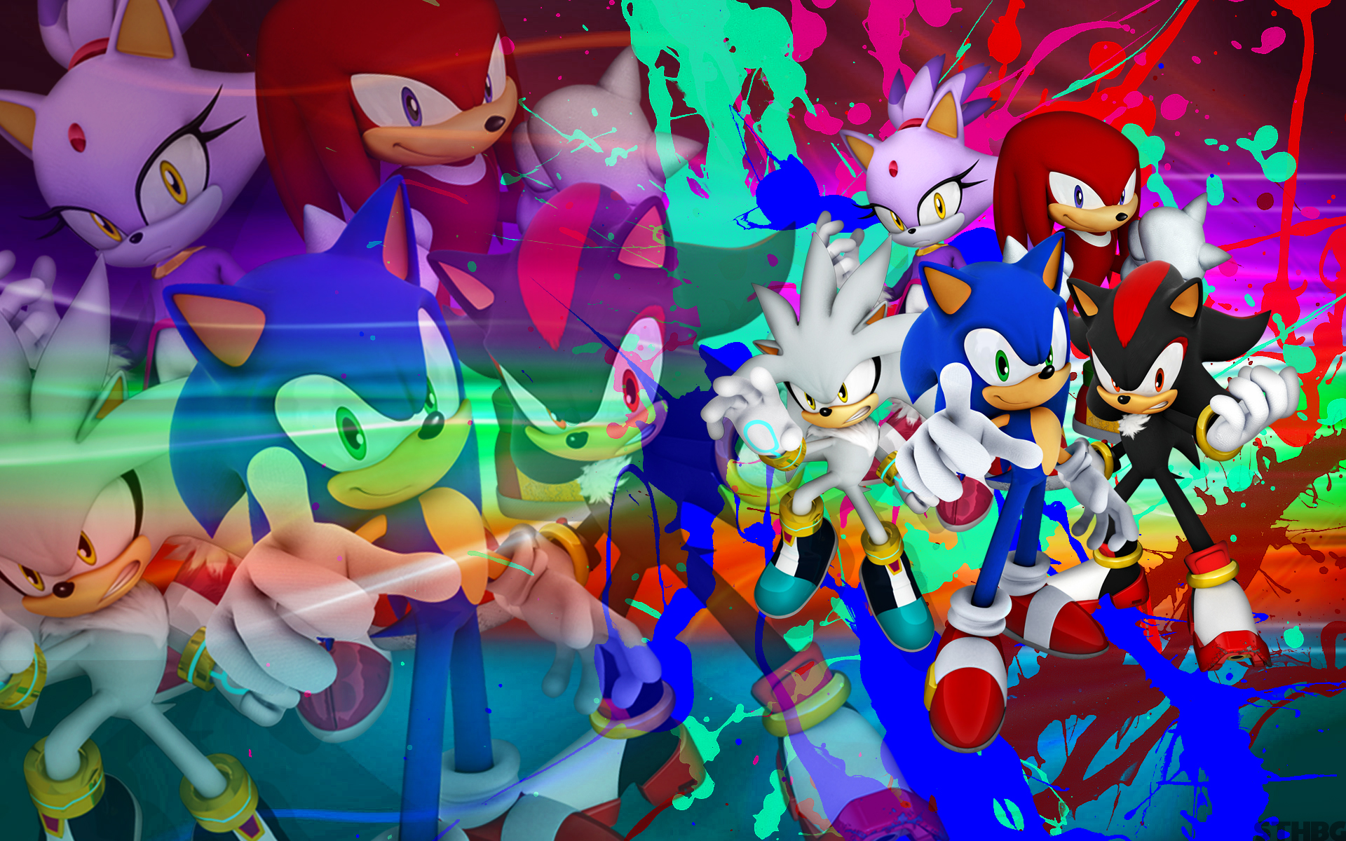 Sonic, Shadow, Knuckles and Silver collage by NinHitFan2000 on DeviantArt