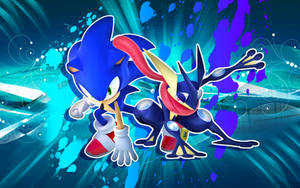 Sonic The Hedgehog And Greninja - Wallpaper