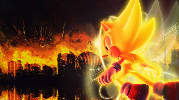 Super Sonic Vs Metal Overlord - Wallpaper