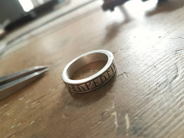 Silver viking rune ring